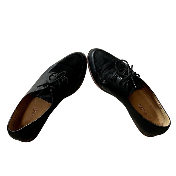 Madewell Alex Black Leather & Suede Lace-Up Oxfords Sz 7.5 - Picture 7 of 8